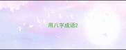 用八字成语