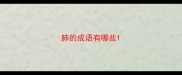 肺的成语有哪些