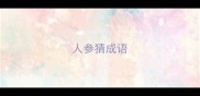 人参猜成语