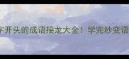 超全悬字开头的成语接龙大全学完秒变语文课代表