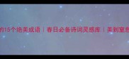 春光明媚的15个绝美成语春日必备诗词灵感库美到窒息的春日意境