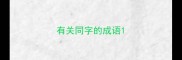 有关同字的成语
