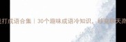 戏打成语合集30个趣味成语冷知识秒变聊天高手