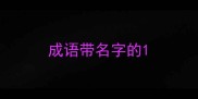 成语带名字的