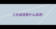 三往成语是什么成语