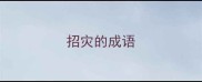 招灾的成语
