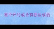 看不开的成语有哪些成语