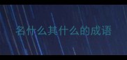 名什么其什么的成语
