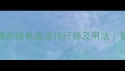 形容人的智慧的经典成语排行榜及用法智慧提升指南