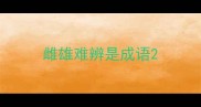 雌雄难辨是成语