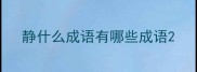 静什么成语有哪些成语