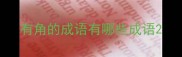 有角的成语有哪些成语