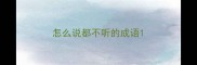 怎么说都不听的成语