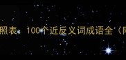 反义词成语对照表100个近反义词成语全附用法示例