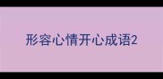 形容心情开心成语