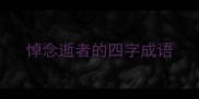 悼念逝者的四字成语