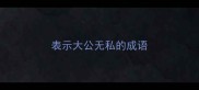 表示大公无私的成语