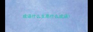 成语什么支高什么成语