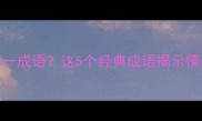 夫妻两地分居打一成语这5个经典成语揭示情感与生活的智慧