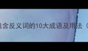 高考必考包含反义词的10大成语及用法附真题答案
