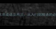 100个常用成语及用法从入门到精通的必备指南