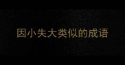 因小失大类似的成语