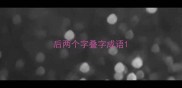 后两个字叠字成语