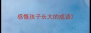 感慨孩子长大的成语