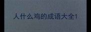 人什么鸡的成语大全