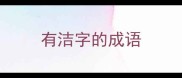 有洁字的成语