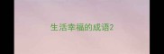 生活幸福的成语
