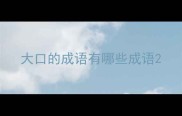 大口的成语有哪些成语