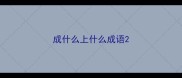 成什么上什么成语