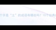你知道第一个字是土的成语有哪些吗10个经典成语及用法