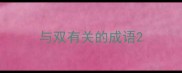 与双有关的成语