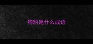 狗豹是什么成语