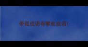 带孤成语有哪些成语