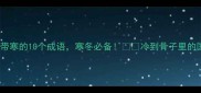 带冰又带寒的10个成语寒冬必备冷到骨子里的国学智慧