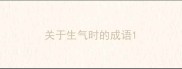 关于生气时的成语