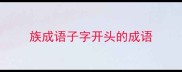 族成语子字开头的成语