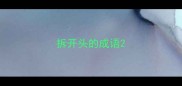 拆开头的成语