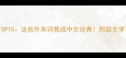 洋字成语TOP10这些外来词竟成中文经典附超全学习指南