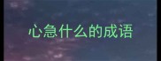心急什么的成语