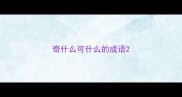奇什么可什么的成语