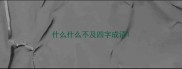 什么什么不及四字成语