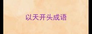 以天开头成语