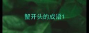 蟹开头的成语