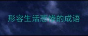形容生活悲惨的成语