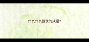 什么什么担忧的成语
