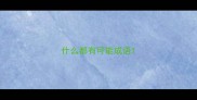 什么都有可能成语